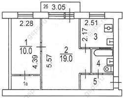 Продажа 2-комнатной квартиры 43,4 м², 2/5 этаж