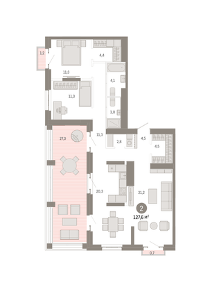 Продажа 3-комнатной квартиры 127,6 м², 24/31 этаж
