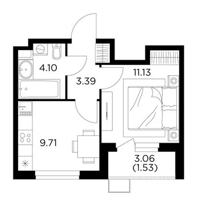 Продажа 1-комнатной квартиры 29,9 м², 14/14 этаж