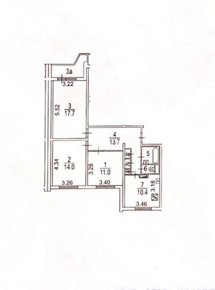 Продажа 3-комнатной квартиры 72 м², 7/17 этаж