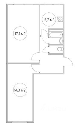 Продажа 2-комнатной квартиры 47 м², 1/5 этаж