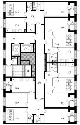 Продажа 3-комнатной квартиры 85,6 м², 18/20 этаж