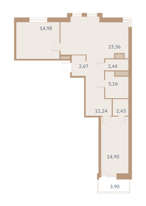 Продажа 2-комнатной квартиры 77,4 м², 4/12 этаж