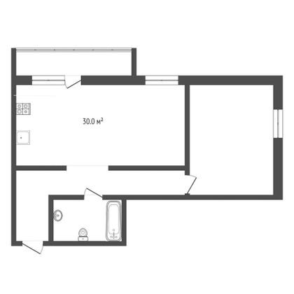 Продажа 1-комнатной квартиры 61,5 м², 10/20 этаж