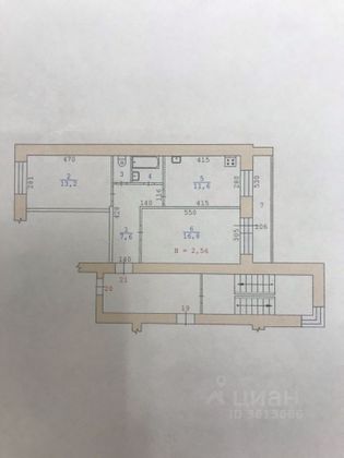 Продажа 2-комнатной квартиры 53,2 м², 3/7 этаж