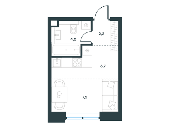 Продажа квартиры-студии 20,1 м², 2/32 этаж