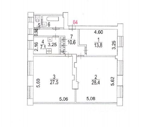 Продажа 1 комнаты, 27,5 м², 2/5 этаж