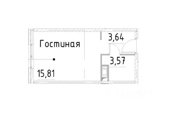 Продажа квартиры-студии 23 м², 3/24 этаж