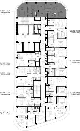 Продажа 3-комнатной квартиры 77,2 м², 25/49 этаж