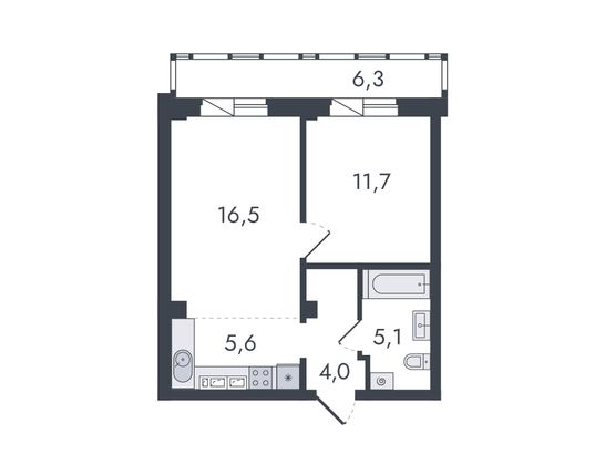 Продажа 2-комнатной квартиры 49,2 м², 11/16 этаж