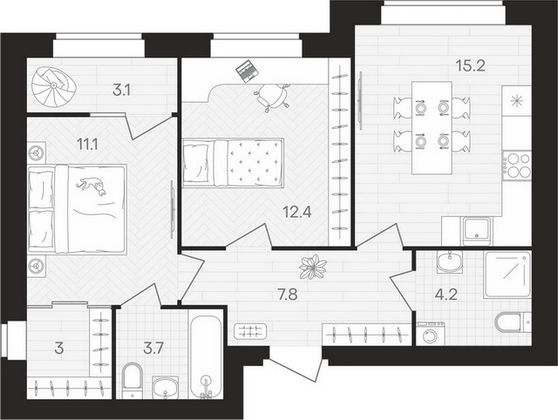 Продажа 2-комнатной квартиры 60,5 м², 5/10 этаж