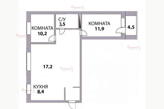 Продажа 3-комнатной квартиры 57 м², 8/9 этаж