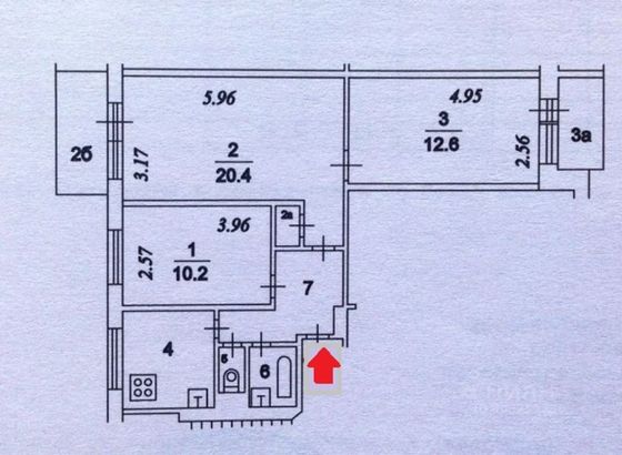 Продажа 3-комнатной квартиры 58,5 м², 8/9 этаж