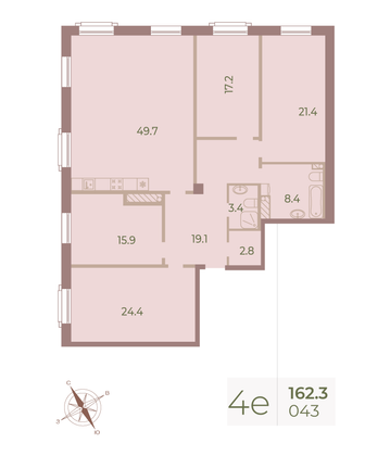 Продажа 4-комнатной квартиры 163 м², 9/9 этаж