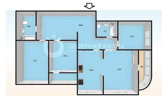 Продажа 4-комнатной квартиры 173,1 м², 14/25 этаж