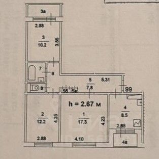 Продажа 3-комнатной квартиры 63,4 м², 12/14 этаж