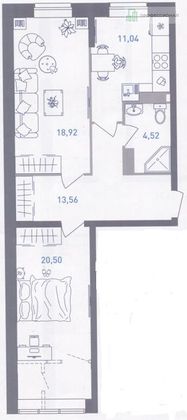 Продажа 2-комнатной квартиры 69,6 м², 5/25 этаж