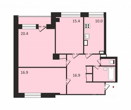 Продажа 3-комнатной квартиры 86 м², 5/17 этаж
