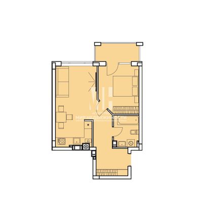 Продажа 1-комнатной квартиры 49,3 м², 3/5 этаж