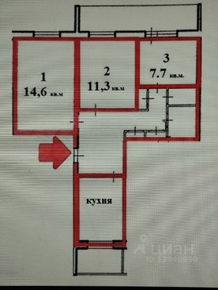 Продажа 3-комнатной квартиры 60 м², 1/5 этаж