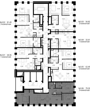 Продажа 3-комнатной квартиры 79,3 м², 3/27 этаж