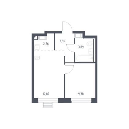 Продажа 2-комнатной квартиры 32,3 м², 9/17 этаж