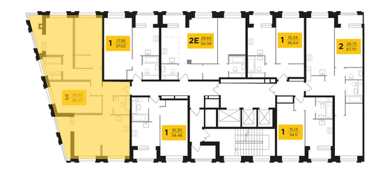 Продажа 3-комнатной квартиры 98,2 м², 17/29 этаж