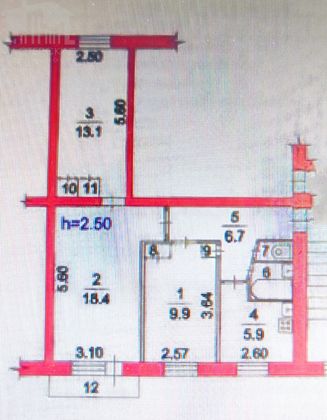 Продажа 3-комнатной квартиры 59,1 м², 5/5 этаж