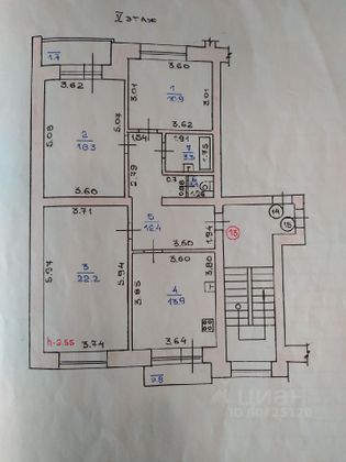 Продажа 3-комнатной квартиры 82,1 м², 5/5 этаж