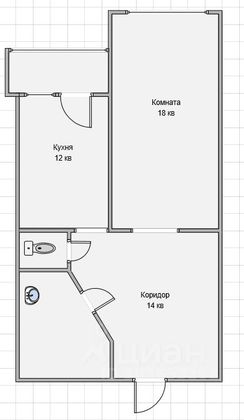 Продажа 1-комнатной квартиры 50 м², 1/6 этаж