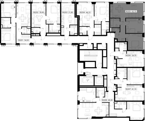 Продажа 2-комнатной квартиры 62,1 м², 2/14 этаж