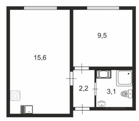 Продажа 1-комнатной квартиры 30,9 м², 4/26 этаж
