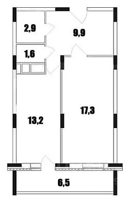 Продажа 1-комнатной квартиры 44,9 м², 16/18 этаж