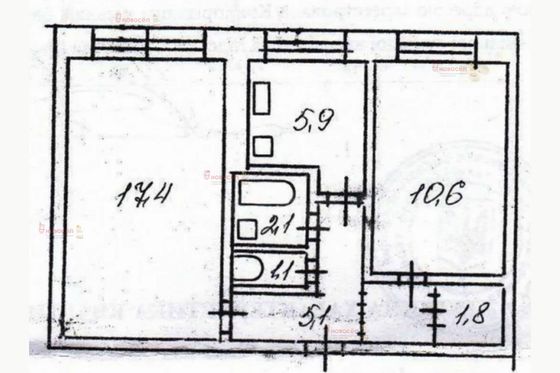 Аренда 2-комнатной квартиры 43 м², 1/5 этаж