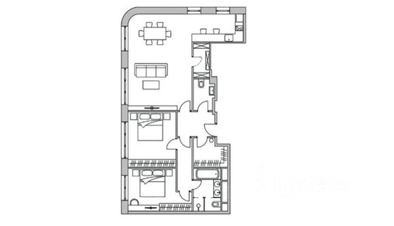 Продажа 3-комнатной квартиры 127,1 м², 2/5 этаж