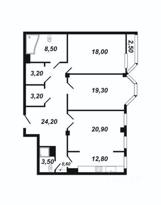 Продажа 2-комнатной квартиры 114,2 м², 6/10 этаж