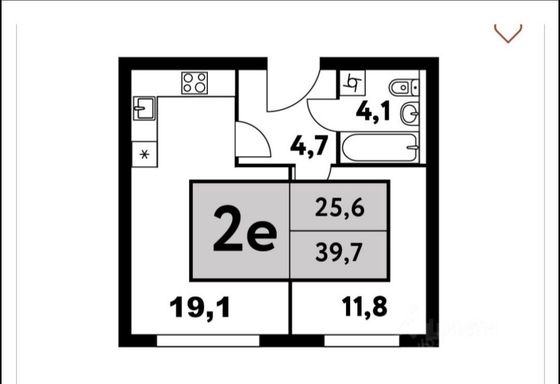 Продажа 1-комнатной квартиры 41 м², 21/35 этаж