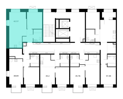 Продажа 1-комнатной квартиры 42,6 м², 4/10 этаж