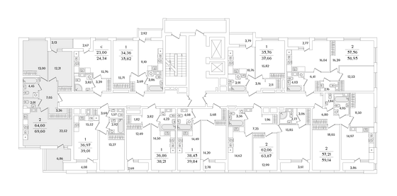 Продажа 2-комнатной квартиры 69,6 м², 10/17 этаж