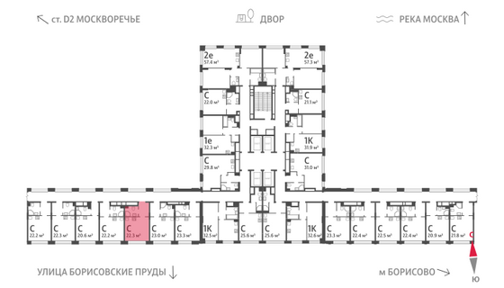 Продажа квартиры-студии 22,3 м², 2/30 этаж