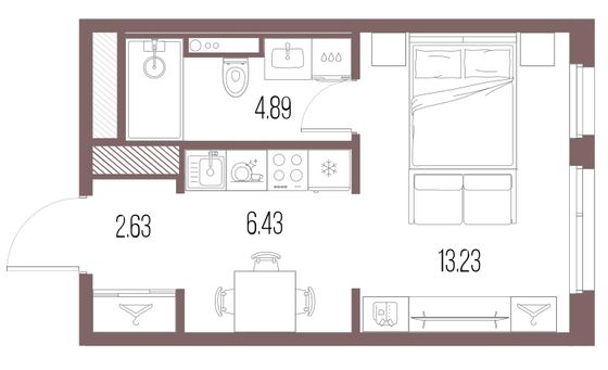 27,2 м², студия, 2/10 этаж