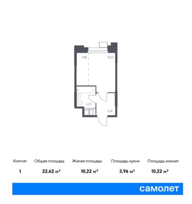 22,6 м², студия, 4/23 этаж