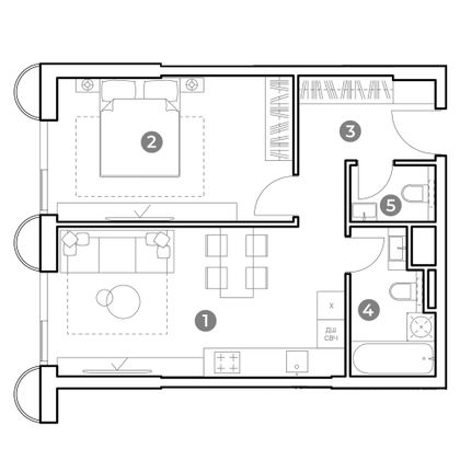 Продажа 2-комнатной квартиры 49,6 м², 6/29 этаж