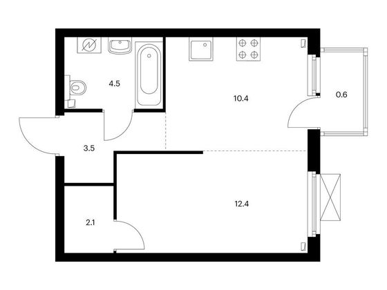 Продажа 1-комнатной квартиры 33,5 м², 16/18 этаж