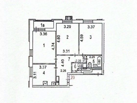 73,6 м², 3-комн. квартира, 5/21 этаж