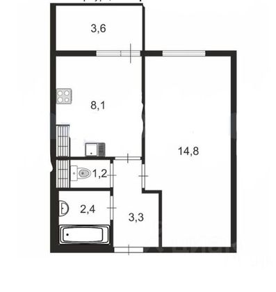 Продажа 1-комнатной квартиры 29,7 м², 7/19 этаж