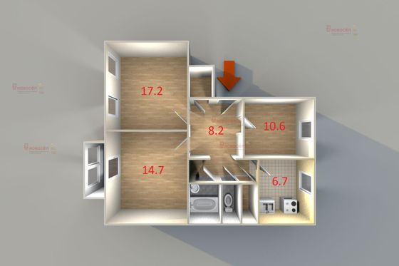 Продажа 3-комнатной квартиры 65 м², 3/3 этаж