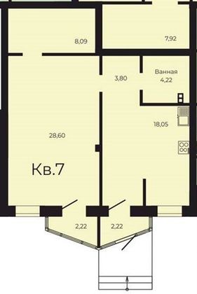 Продажа 1-комнатной квартиры 65 м², 1/3 этаж