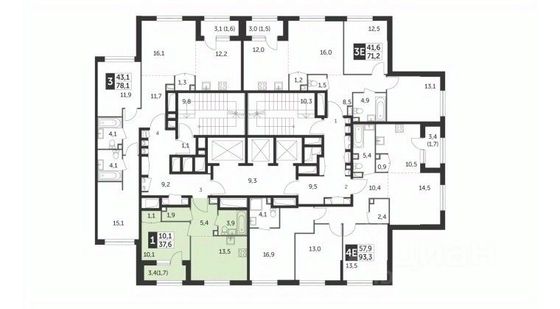 Продажа 1-комнатной квартиры 37,6 м², 28/39 этаж