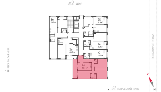 86,4 м², 3-комн. квартира, 5/8 этаж